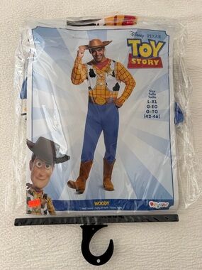Disney Pixar Toy Story Woody Adult Costume - Yellow, Blue, Brown